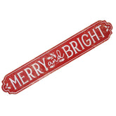 Merry & Bright metal sign